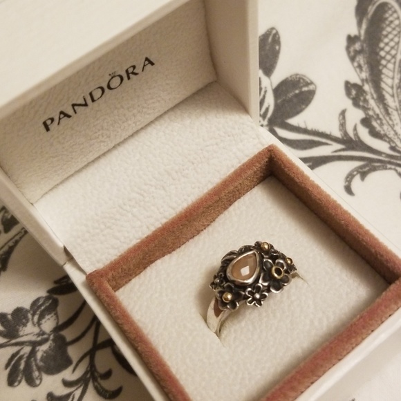 Pandora Jewelry - Pandora Pink Moonstone Flower Ring